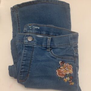 Women's Blue bootcut flared Embroidered Jeans